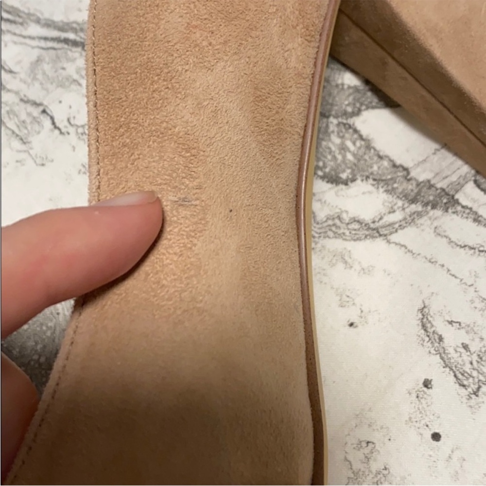 Franco Sarto Tan Suede Block Heels - Picture 8 of 12